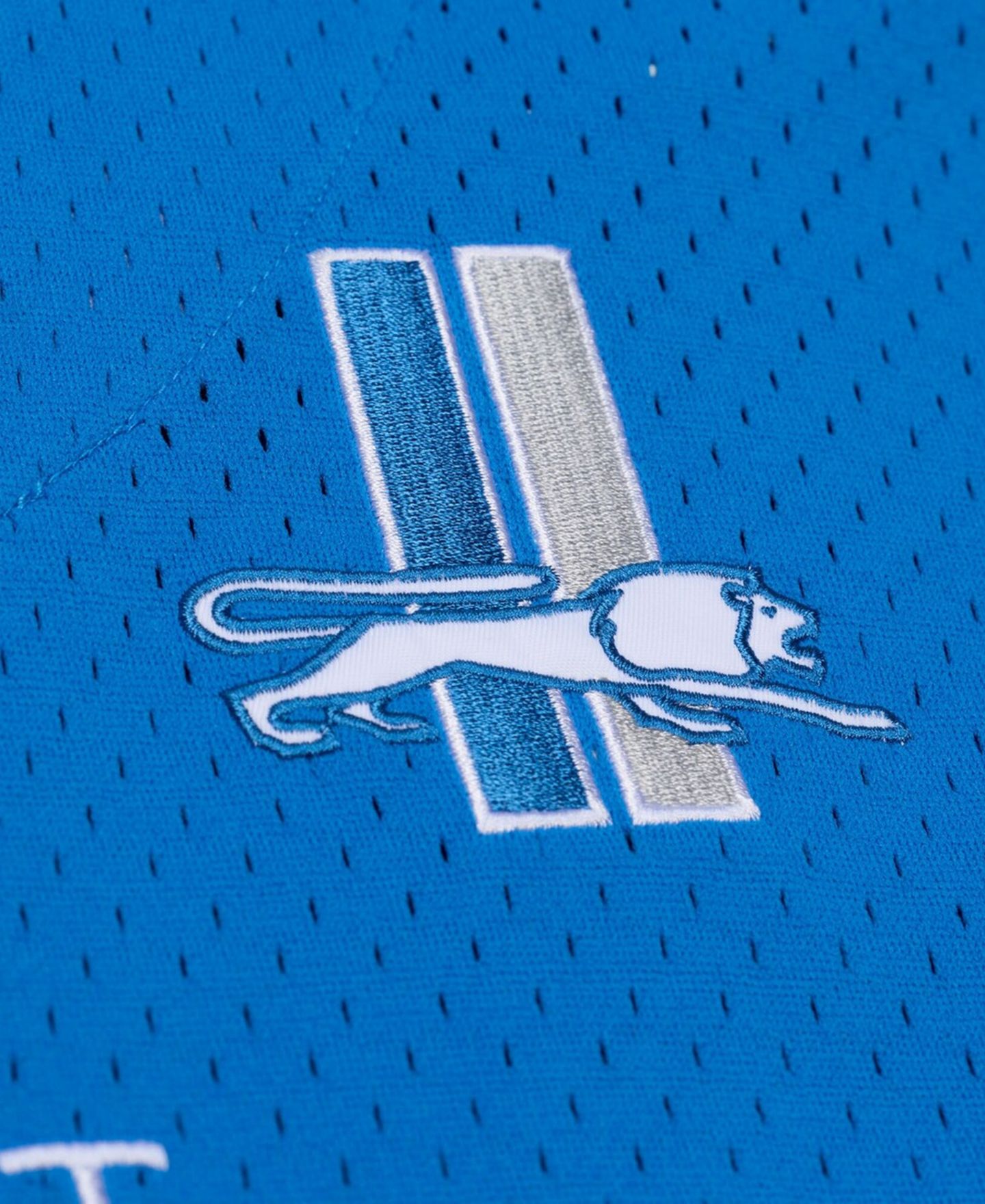 Мужской топ Mitchell & Ness Blue Detroit Lions Head Coach Mesh Full-Button Fashion Jersey — фото 4
