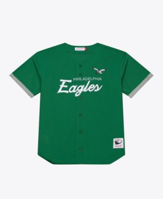 Men's Kelly Green Philadelphia Eagles Head Coach Mesh Full-Button Fashion Jersey