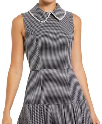 peter pan collar dress women's 1950's Dress, Wool Dress, Dress, Pocket Dress, Flare Dress, Long Sleeve Dress, Pleated Dress, Plaid Dress, Vintage Style Pair with a stylish handbag and chic high heels perfectly in bright summer days for a fashionable and stylish impression Peter Pan Collar Dress -