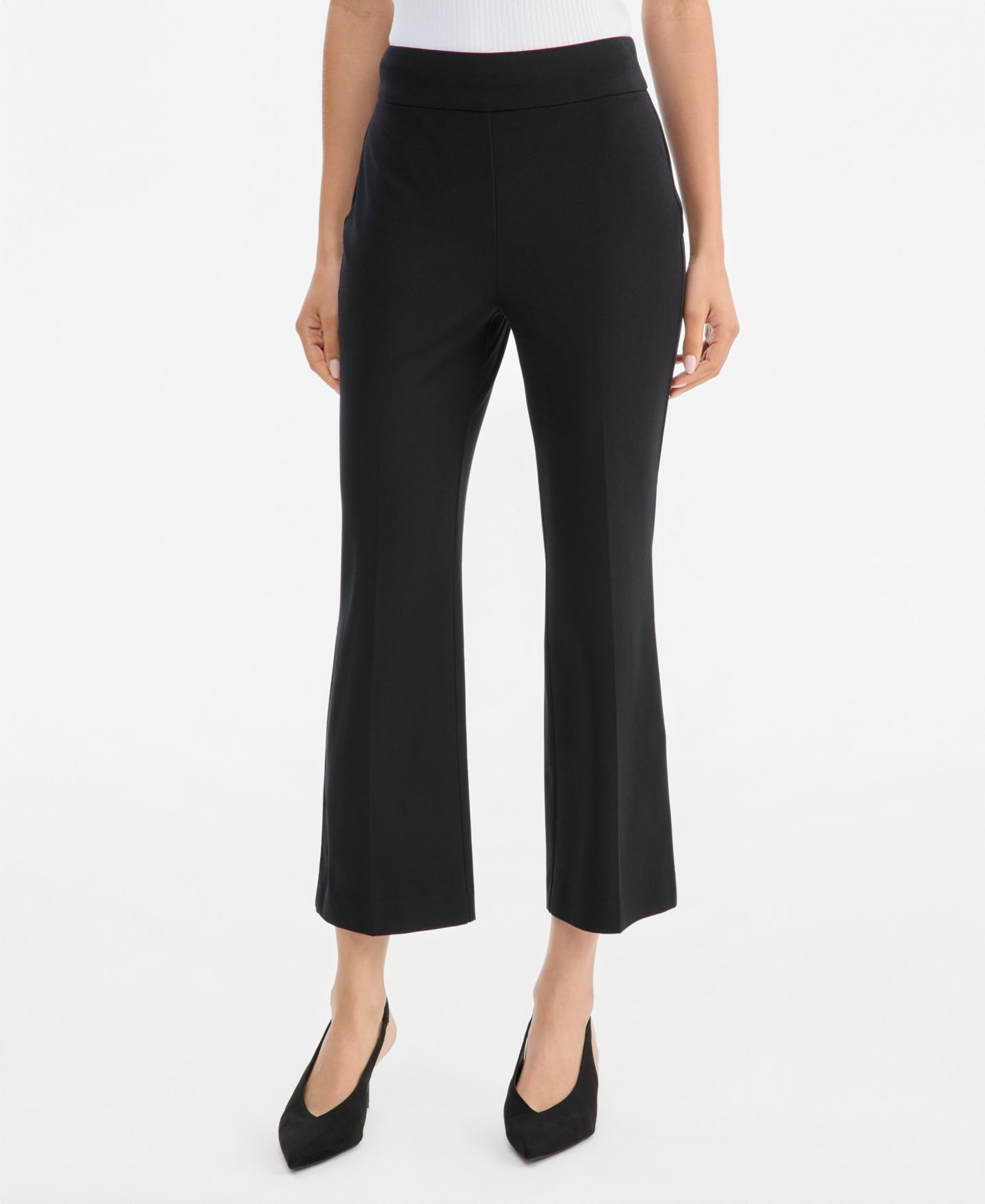 Женские брюки I.N.C. International Concepts INCredible Stretch Pull-On Cropped Bootcut, цвет: Глубокий чёрный — фото 2