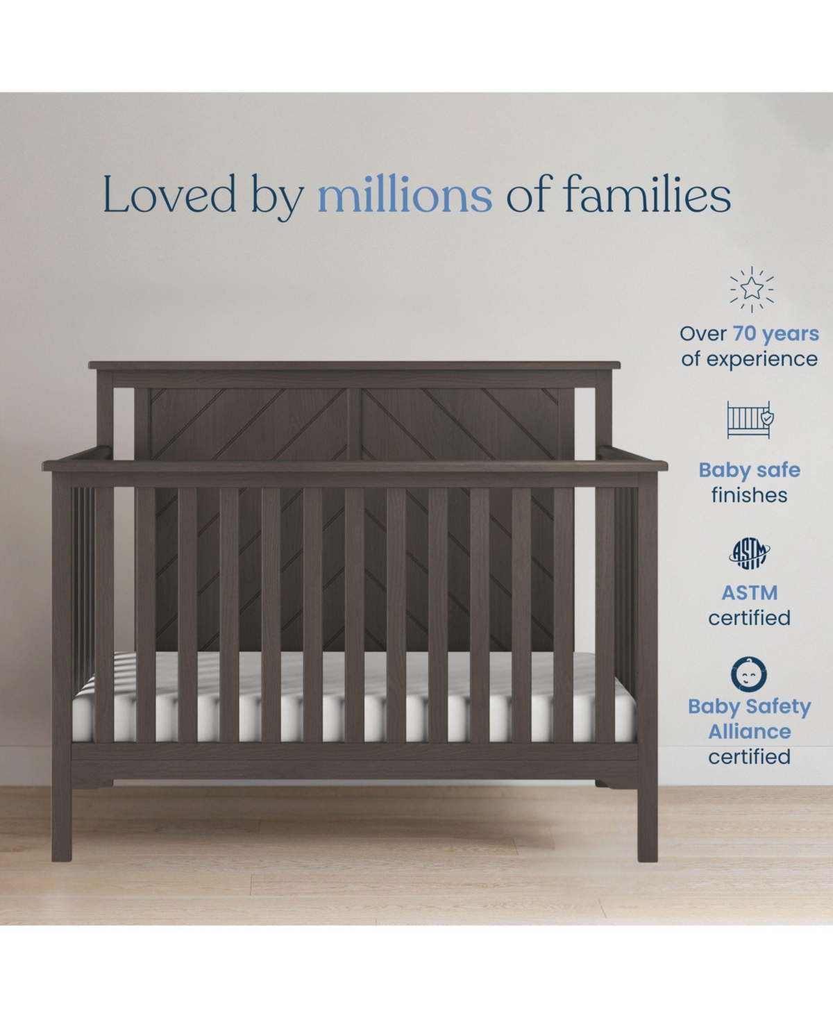 Child Craft Hampton Flat Top 4-in-1 Convertible Crib