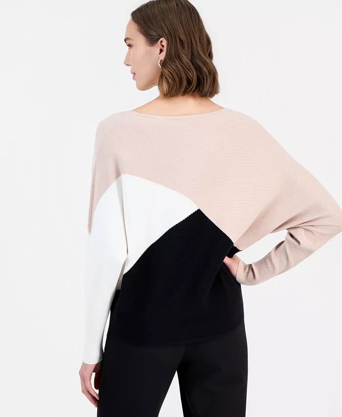 Women's Colorblock Ribbed-Knit Crewneck Pullover - thumbnail 5