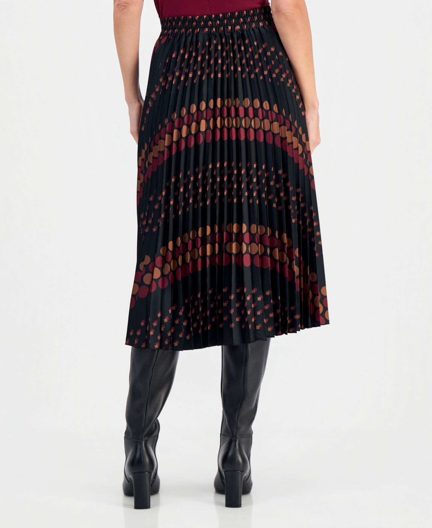 Женская юбка T Tahari Printed Pull-On Pleated Midi, цвет: С принтом — фото 4