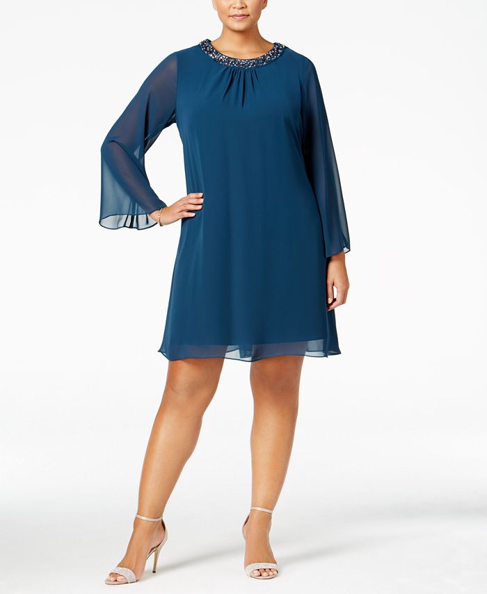 SL Fashions Plus Size Embellished Shift Dress & Reviews - Dresses ...