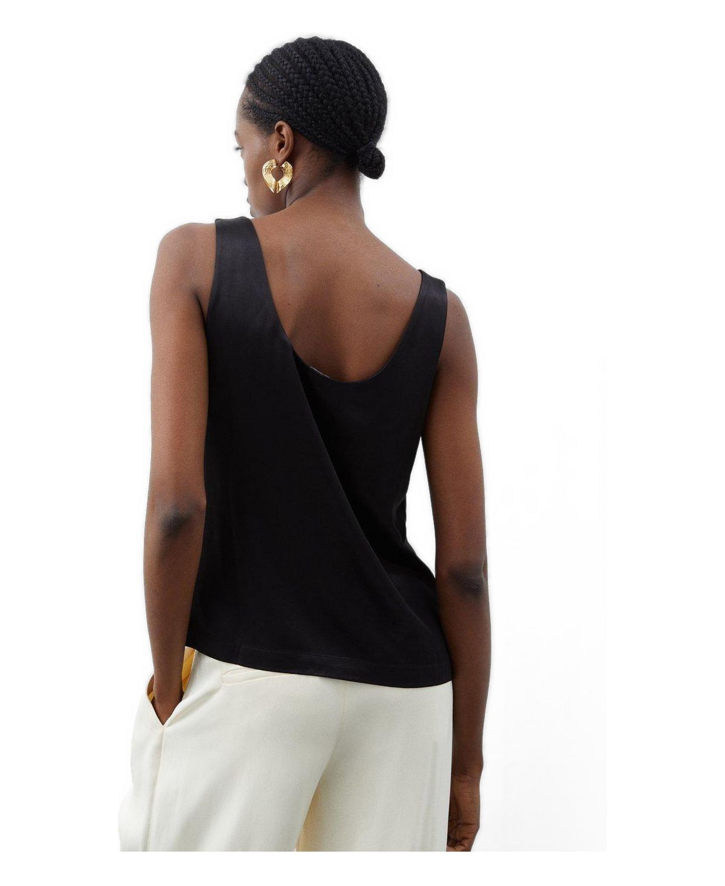 Женский топ Karen Millen Satin Cami Top, цвет: Чёрный — фото 2