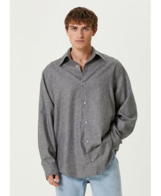 Men's Wool-Cashmere Blend Striped Long-Sleeve Shirt