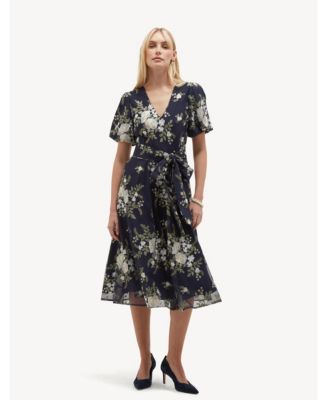 Women's Ira Embroidered V-Neck Midi Dress