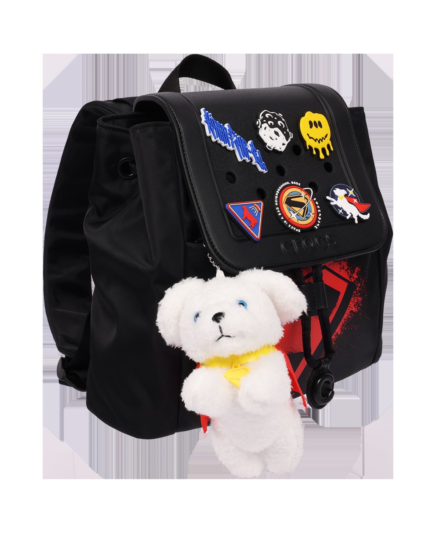 Рюкзак Crocs DC Studios Supergirl x Mini with Krypto Plush Charm and Jibbitz, цвет: Чёрный — фото 2