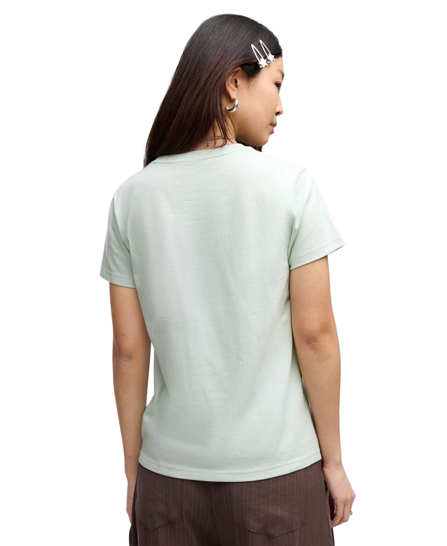 Женская футболка PUMA Crewneck Standard Small Logo, цвет: Мятный — фото 3