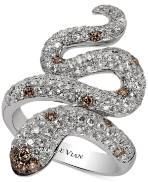 image of Le Vian Red Carpet Chocolatier Diamond Snake Ring (1-7/8 ct. t.w.) in 14k White Gold
