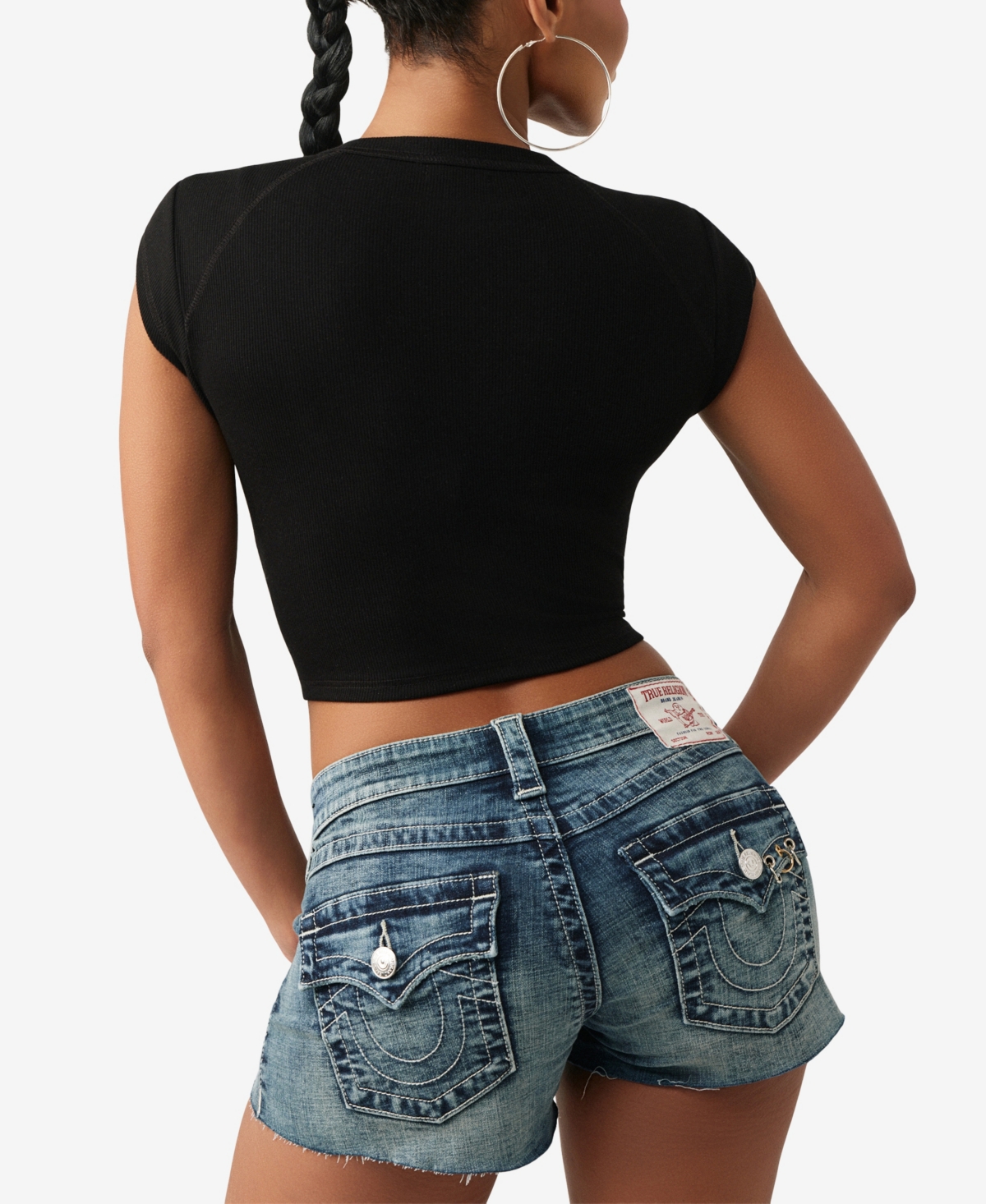True Religion Women's Rib Notch Buddha T-Shirt
