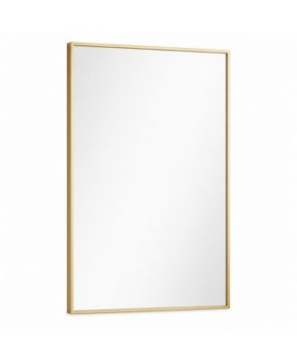 28x20 Inch Rectangular Bathroom Mirror Modern Decorative Wall Mounted Vanity Mirror Premium Metal Frame Makeup Mirror for Living Room