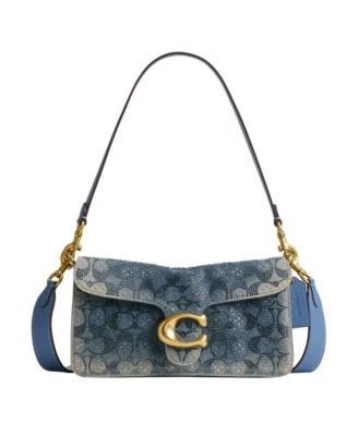 Tabby Medium Crystal Denim Signature Shoulder Handbag 26