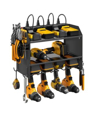 Power Tool Organizer Wall Mount Charging Station 8 Outlet Heavy Duty Rack Holder Gift