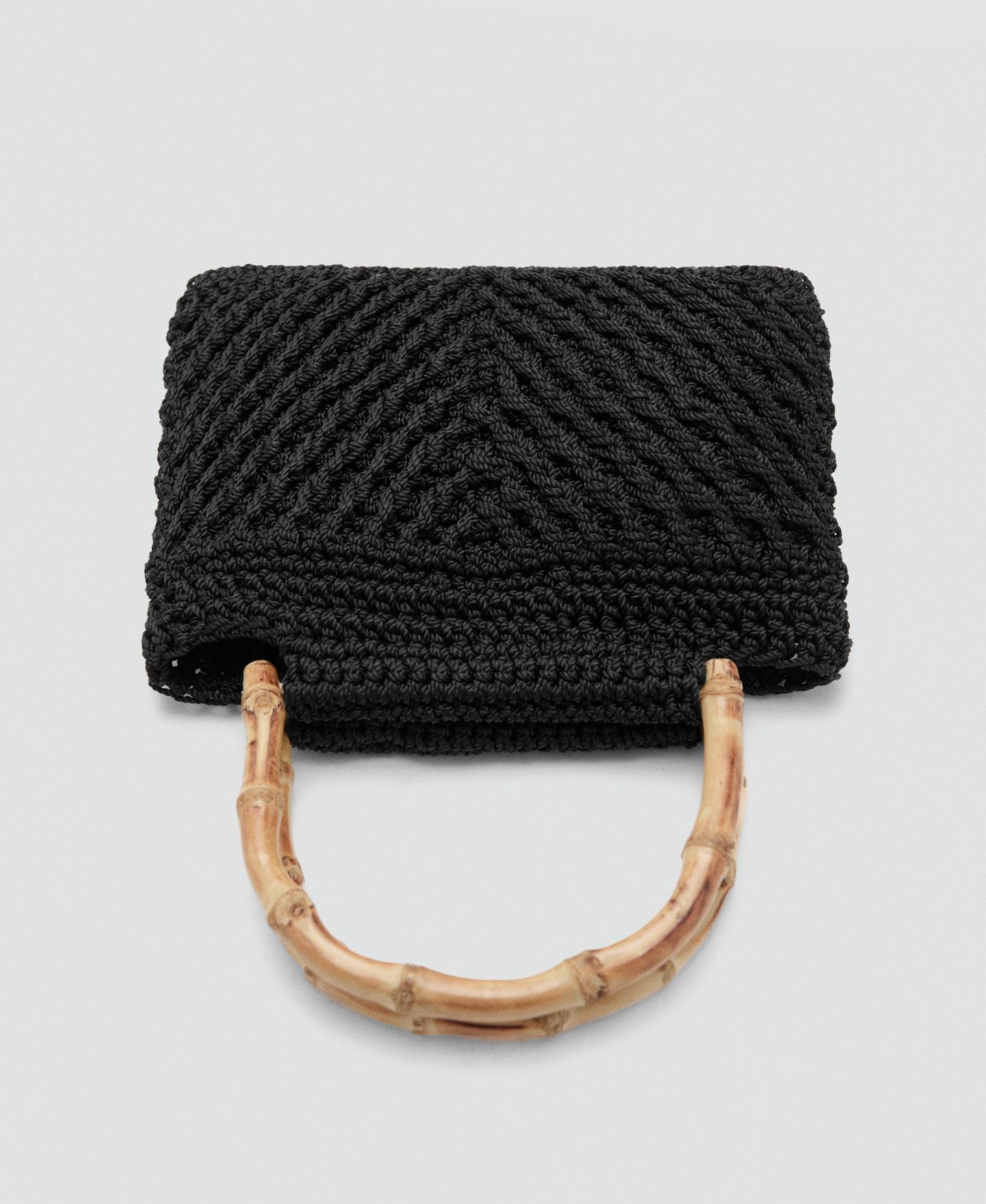 Женская сумка MANGO Bamboo Handle Handbag, цвет: Чёрный — фото 5