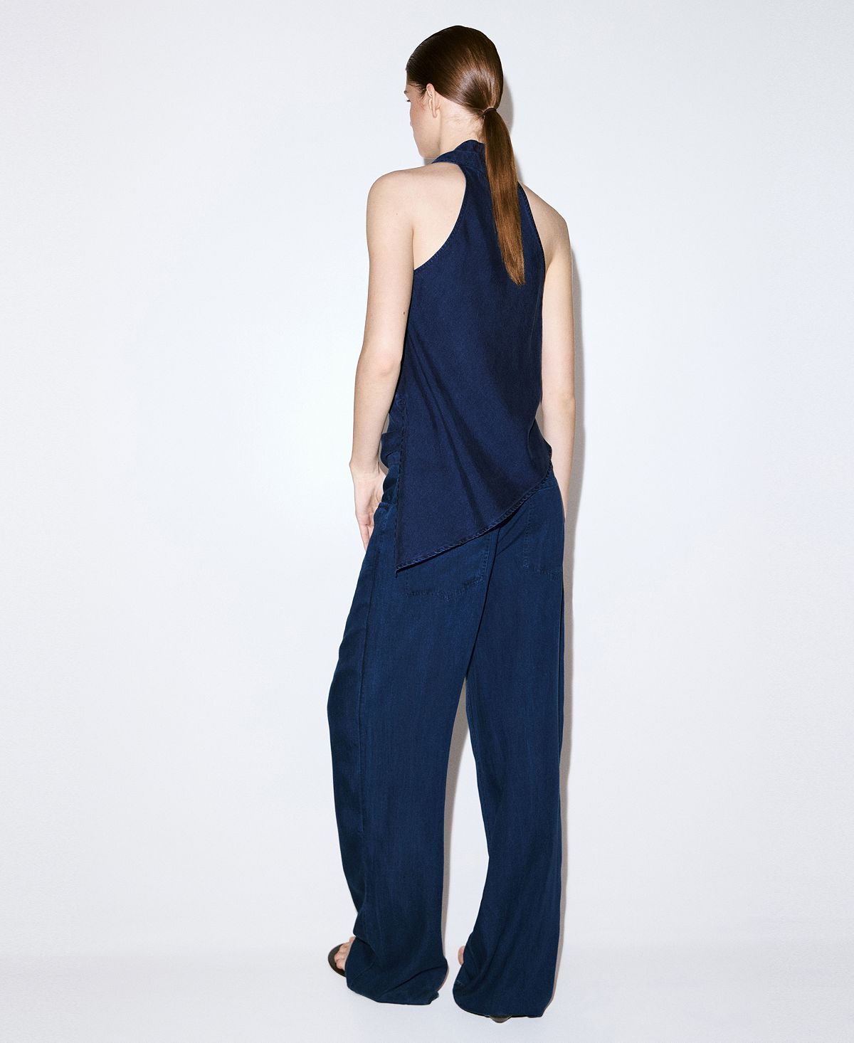 Mango Women's Bow And Belt Denim Jeans view 3 — MAYCSS fashion products
