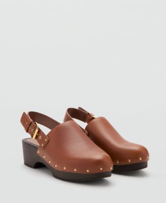Women's Leather Heeled Clogs