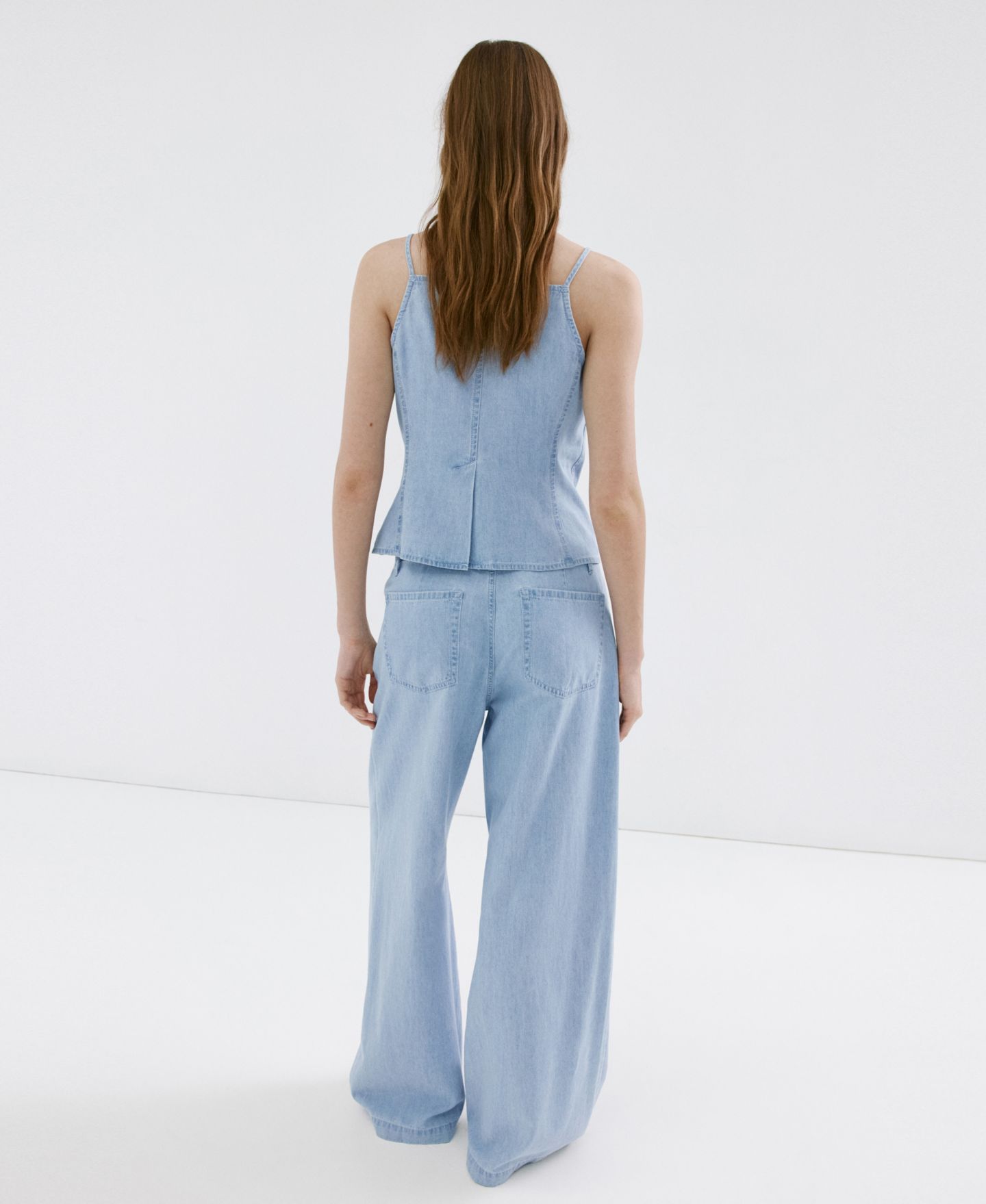 Женские джинсы Mango Wide Leg Mid-Rise, цвет: Светлый синий — фото 3