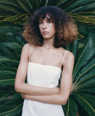 mango white dress halterneck mini in and elastane Asymmetrical pleated dress - Women
