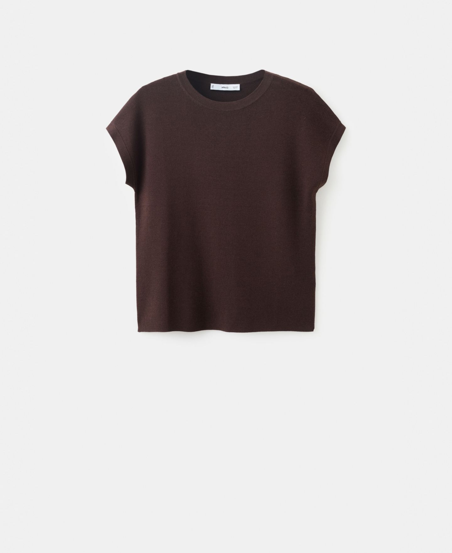 Женский свитер Mango Short-Sleeve Cotton, цвет: Коричневый — фото 1