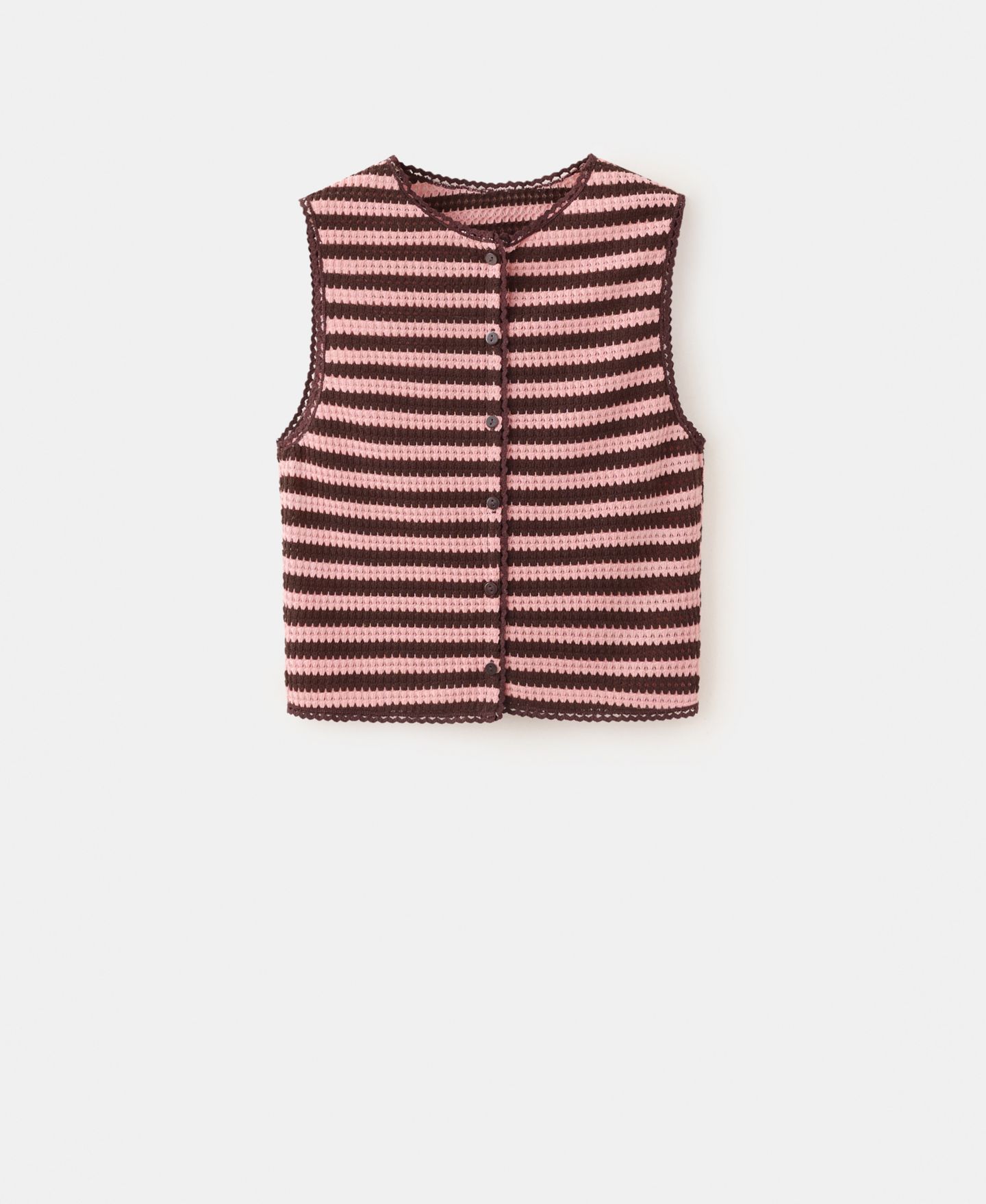 Женский топ Mango Striped Knit, цвет: Пастельный розовый — фото 1