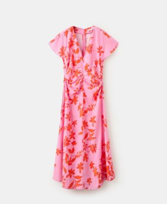 Women's Ruched Sides Floral Dress