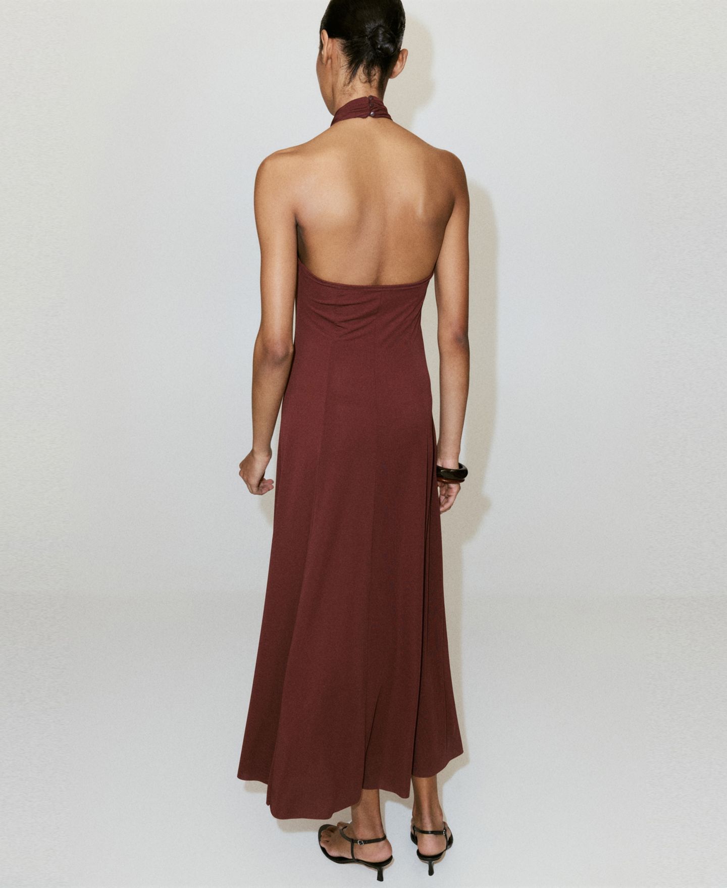 Женское платье Mango Halter-Neck Knitted, цвет: Оранжевый — фото 3