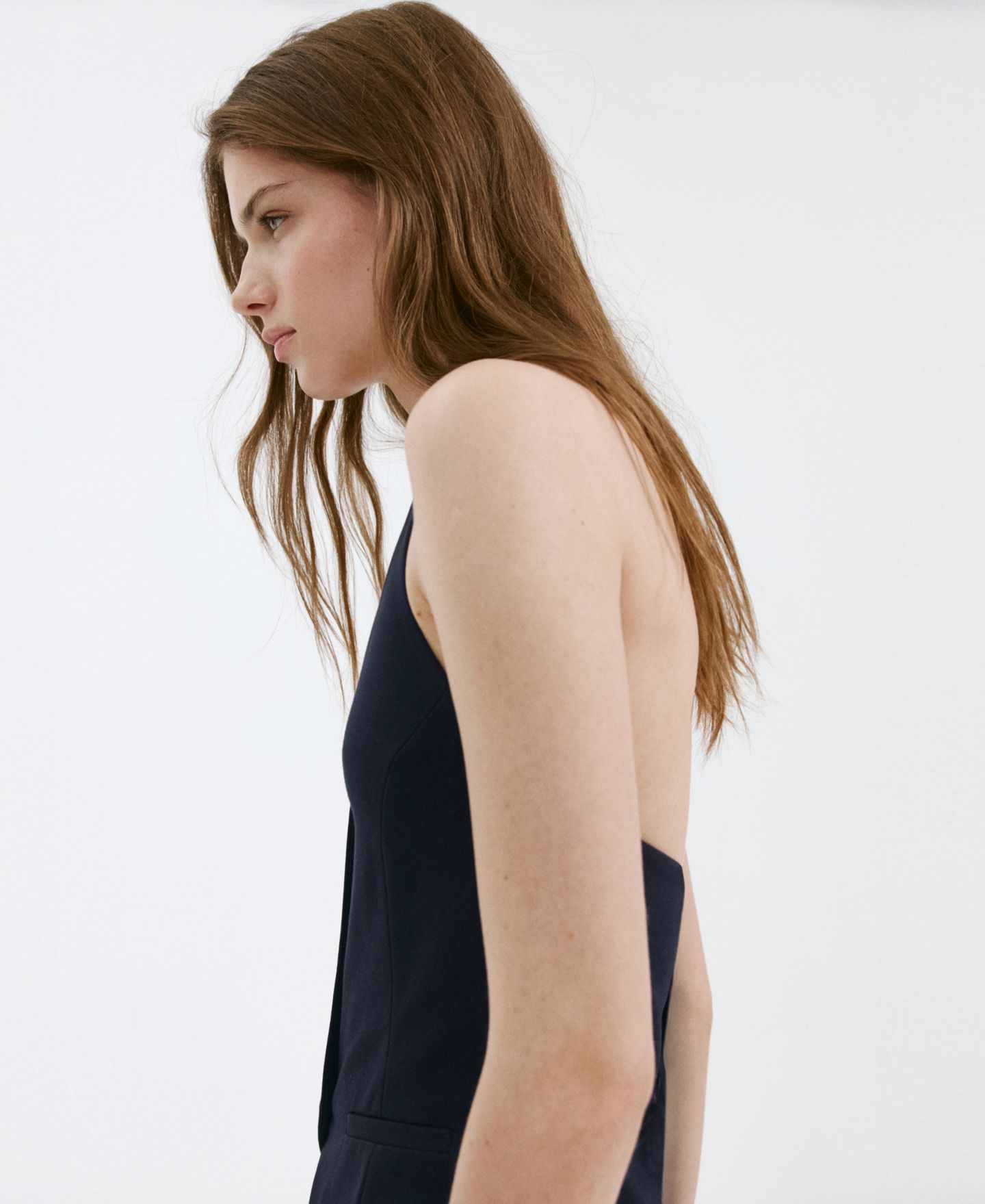 Женский жилет Mango Buttons Halter-Neck Vest, цвет: Тёмно-синий — фото 4