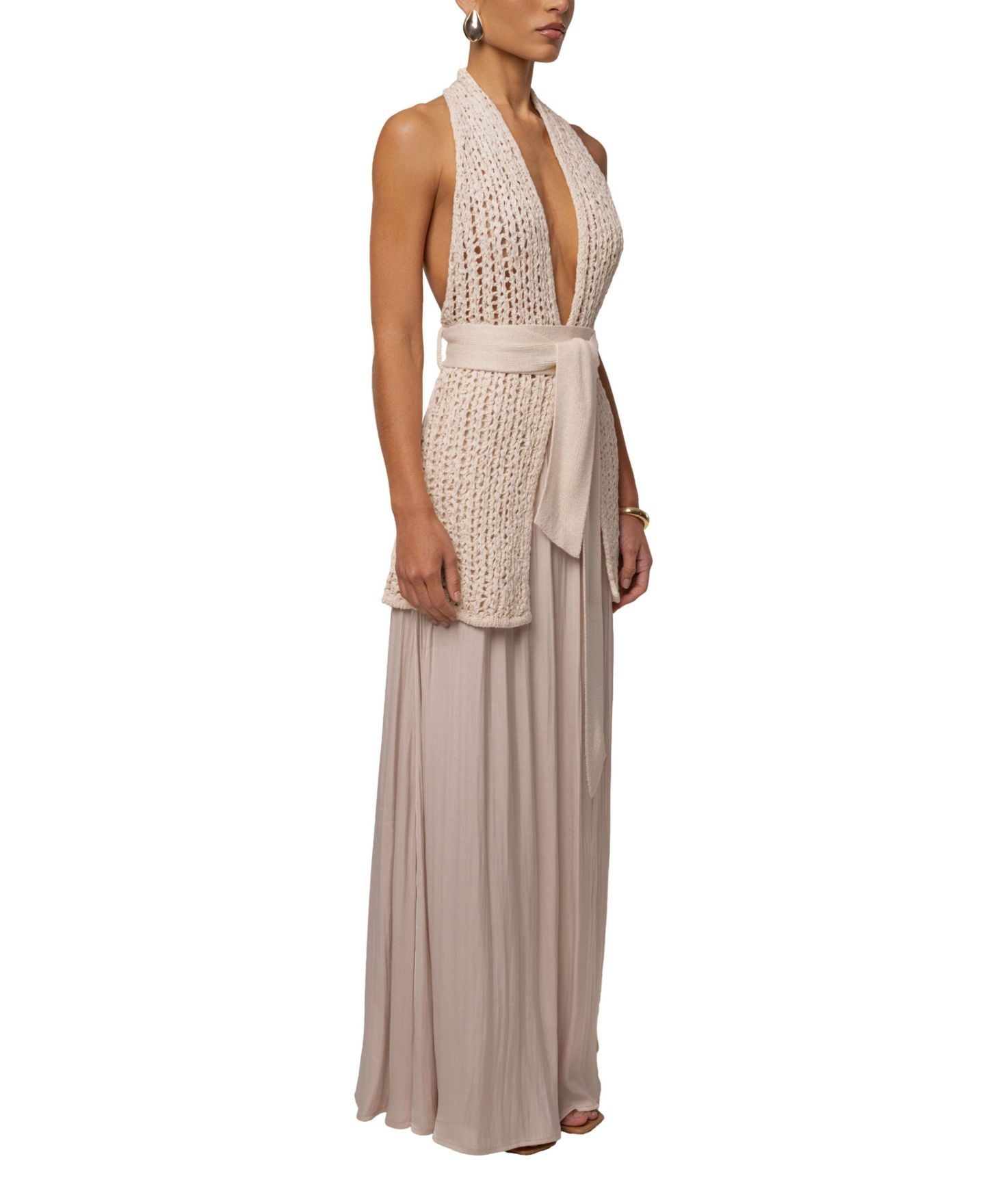 Женская юбка JLUXLABEL River Satin Maxi, цвет: Бежевый — фото 3