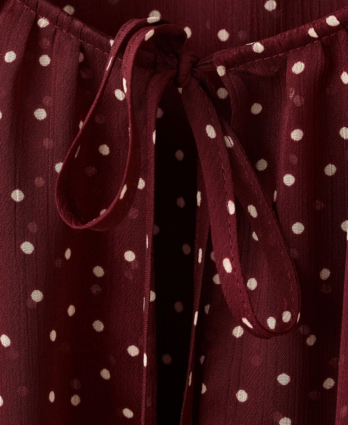 Женская блузка Mango Bow Polka-Dot, цвет: Тёмно-бордовый — фото 5