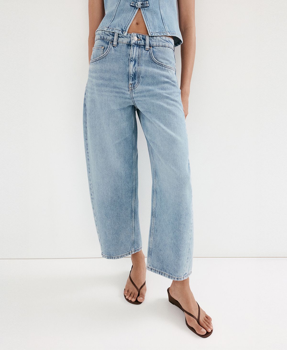 Mango Women's Balloon Crop Jeans view 8 — MAYCSS fashion products