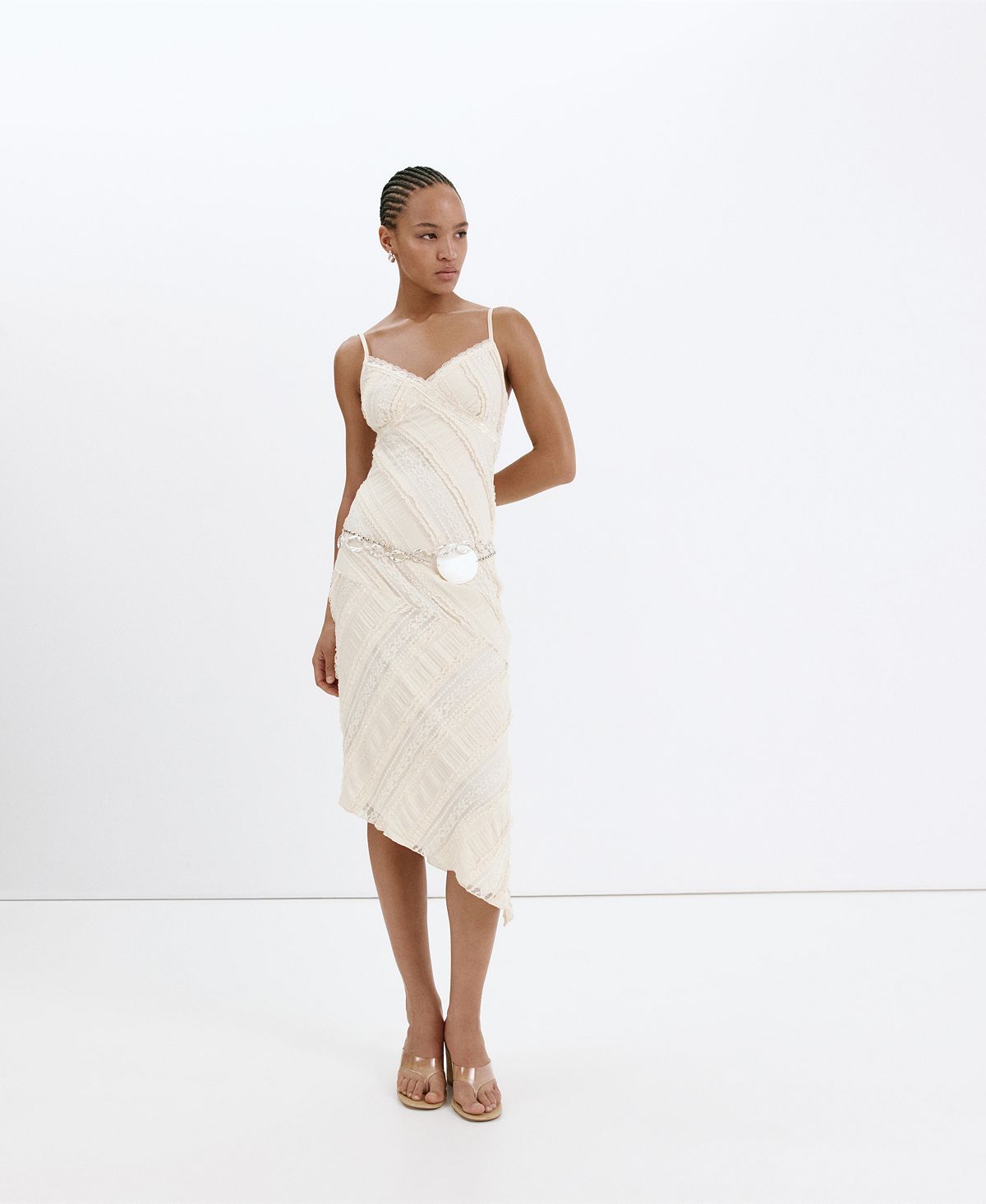 Mango Women's Asymmetrical Lace Dress view 6 — MAYCSS fashion products
