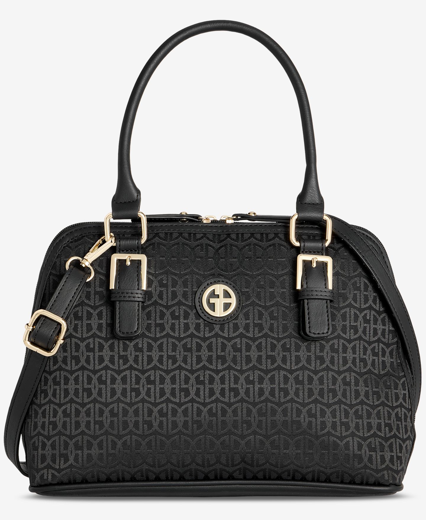 Женская сумка Giani Bernini Jacquard Dome Satchel, цвет: Чёрный — фото 1