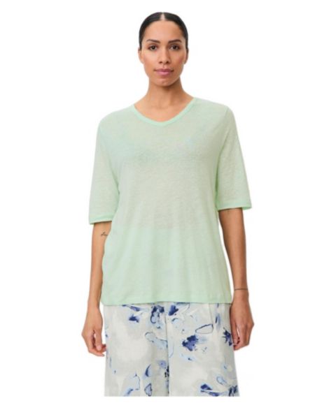 Женская футболка Masai Copenhagen Maballumi Relaxed V-Neck, цвет: Пыльный аквамариновый