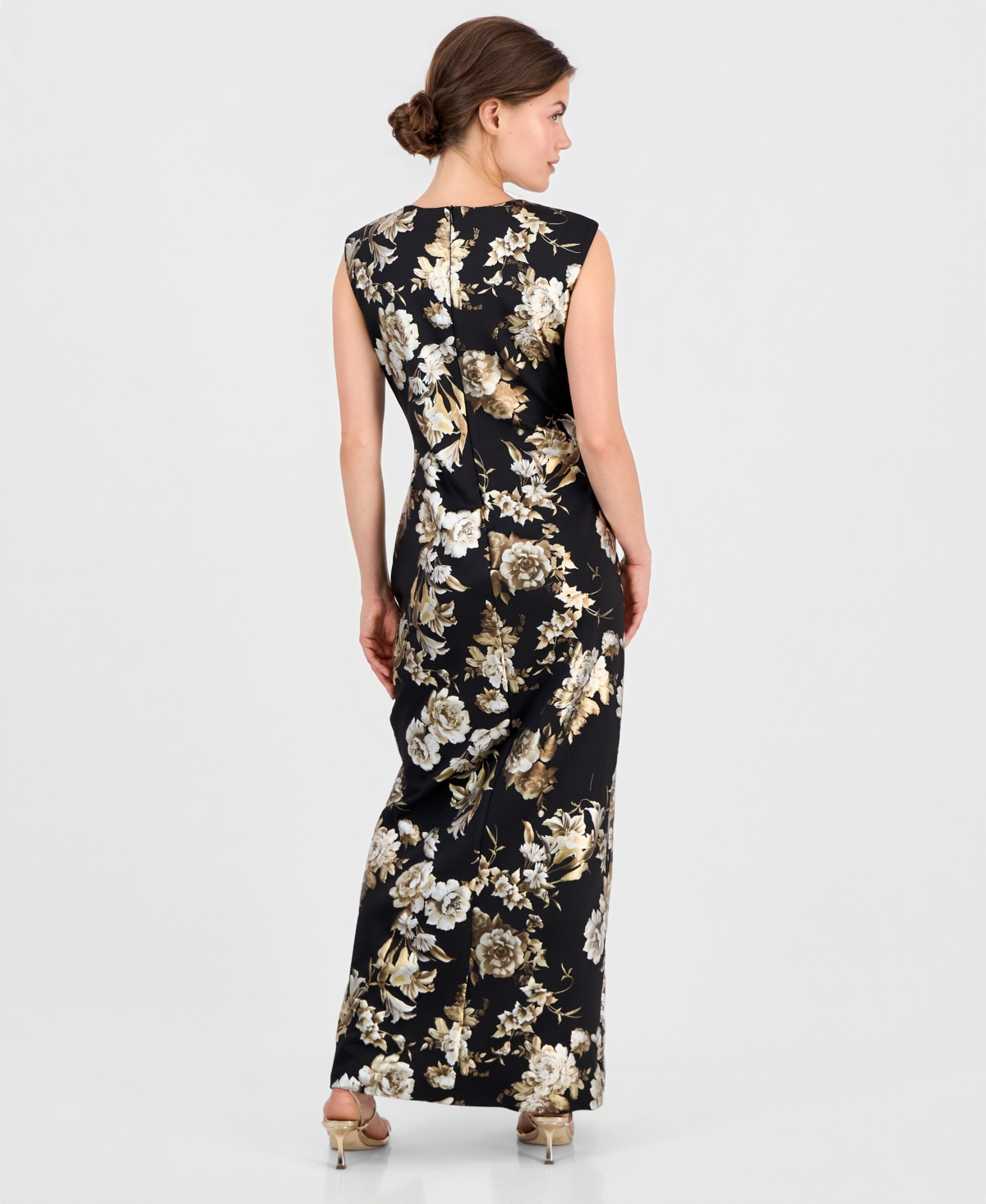 Connected Petite Floral Ruffle Maxi Dress