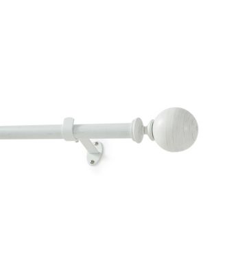 Cordelia 1-Inch Adjustable Decorative Single Curtain Rod with Globe Ball Finials