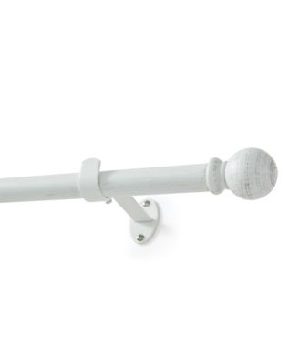 Farmhouse Ball 3/4-Inch Adjustable Decorative Single Curtain Rod with Globe Ball Finials