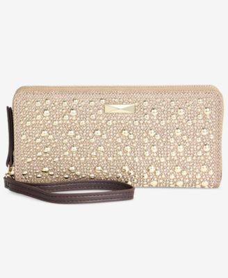 Hazell Bloom Studded Zip-Around Wallet
