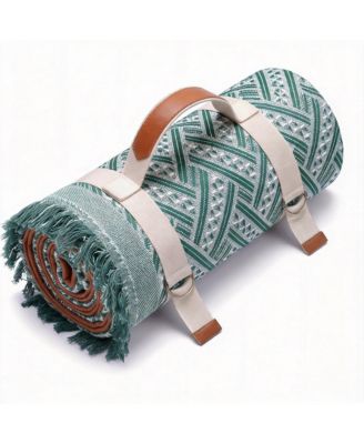 Outdoor Picnic Blanket Waterproof Woven Boho Mat Beach Towel Yoga Park Garden Festival Ground Cover 80"x80