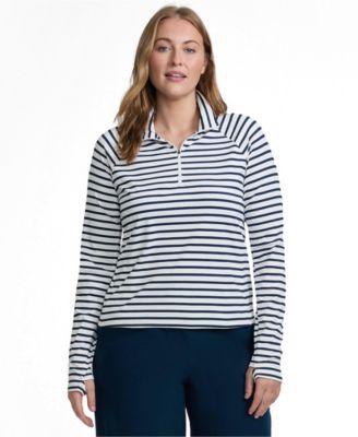 Plus Size SunShade UPF 50 Quarter Zip Rash Guard