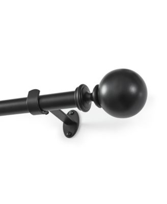 Cordelia 1-Inch Adjustable Decorative Single Curtain Rod with Globe Ball Finials