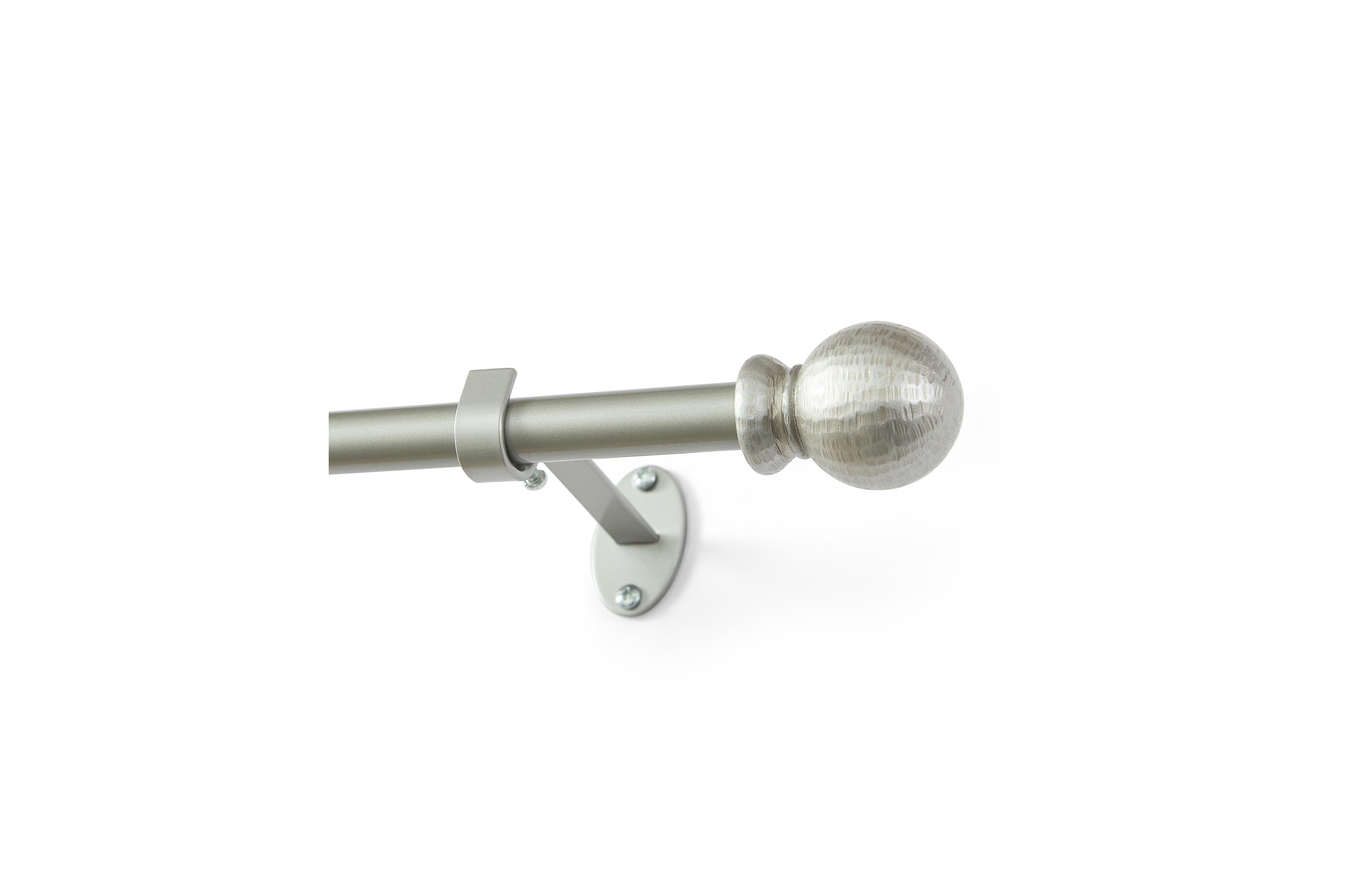 Threadmade Home Farmhouse Ball 3/4-Inch Adjustable Decorative Single Curtain Rod with Globe Finials