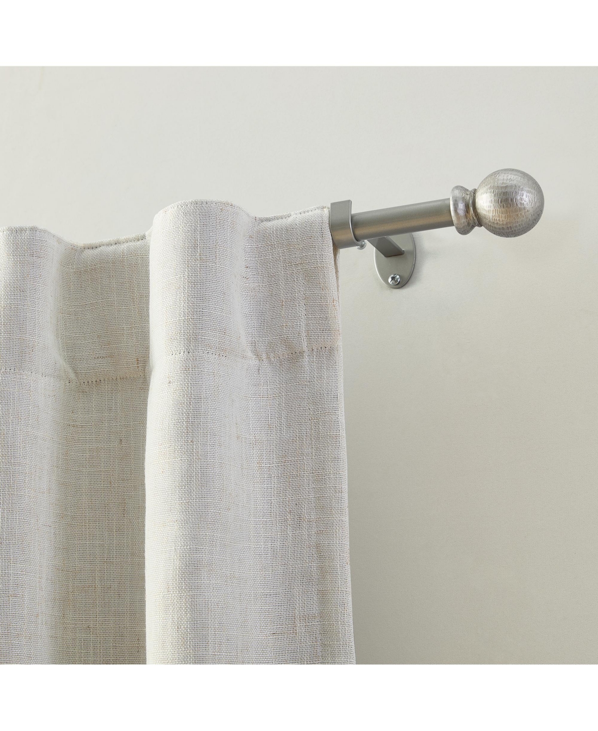 Threadmade Home Farmhouse Ball 3/4-Inch Adjustable Decorative Single Curtain Rod with Globe Finials