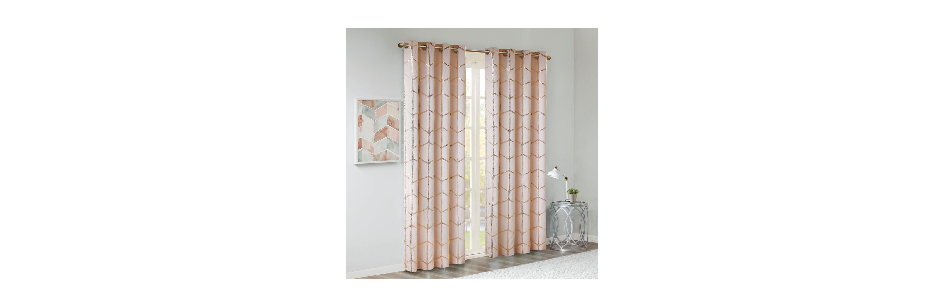 Avobird Total Blackout Metallic Print Grommet Top Curtain Panel