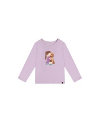 Big Girls (6-12) Long Sleeve Cotton T-Shirt Lavender