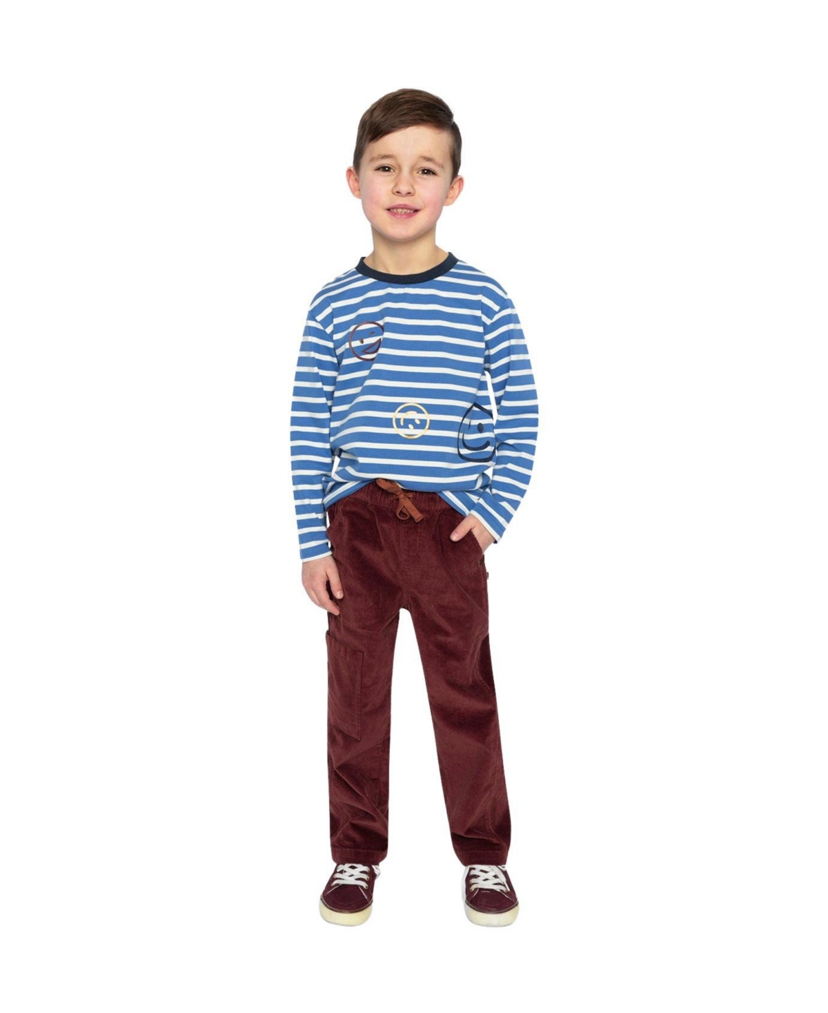 Deux par Little Boys 6- 12 Long Sleeve T-Shirt Stripes