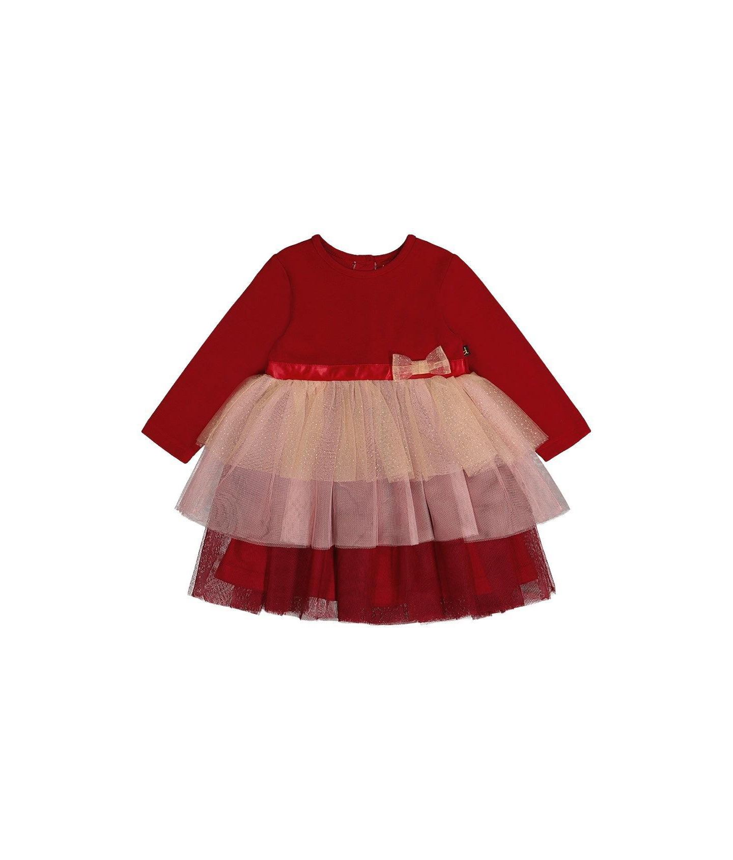 Платья Deux par Deux Bi-Material Glitter Skirt Dress для девочек-малышей, цвет: Rouge — фото 1