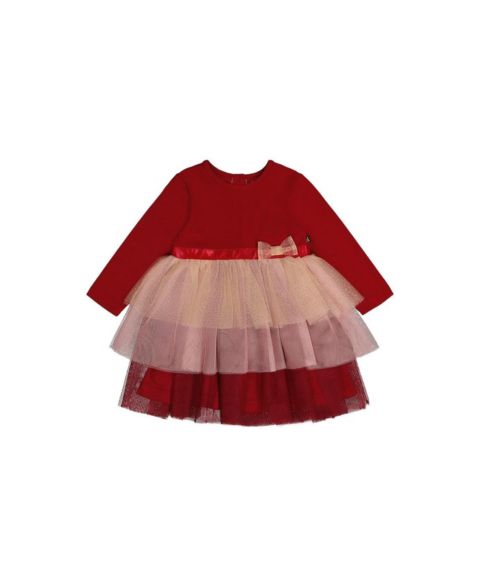 Платья Deux par Deux Bi-Material Glitter Skirt Dress для девочек-малышей, цвет: Rouge