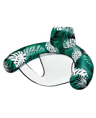 Inflatable Pool Float Lounge Chair Plant Pattern Water Hammock