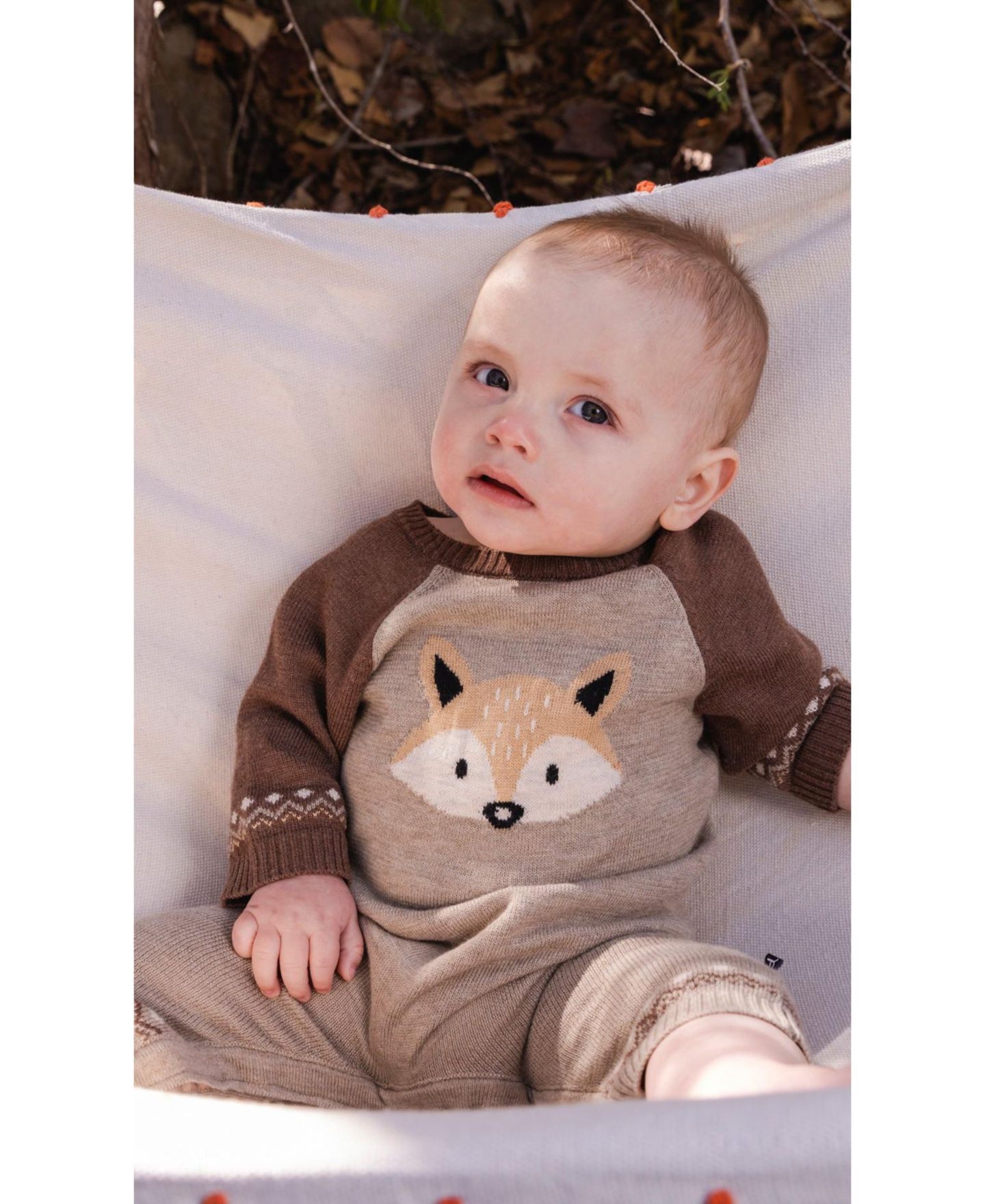 Комбинезон Deux par Deux Knitted Intarsia Cinnamon для мальчиков-малышей, цвет: Коричневый коричный — фото 2